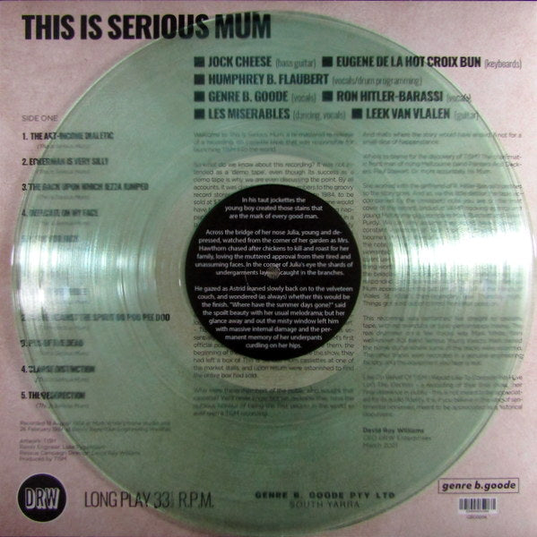 this is serious mum - clear vinyl